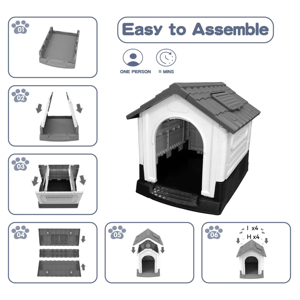 DishyKooker Waterproof Outdoor Dog House With Ventilation Pet and Home Outlet
