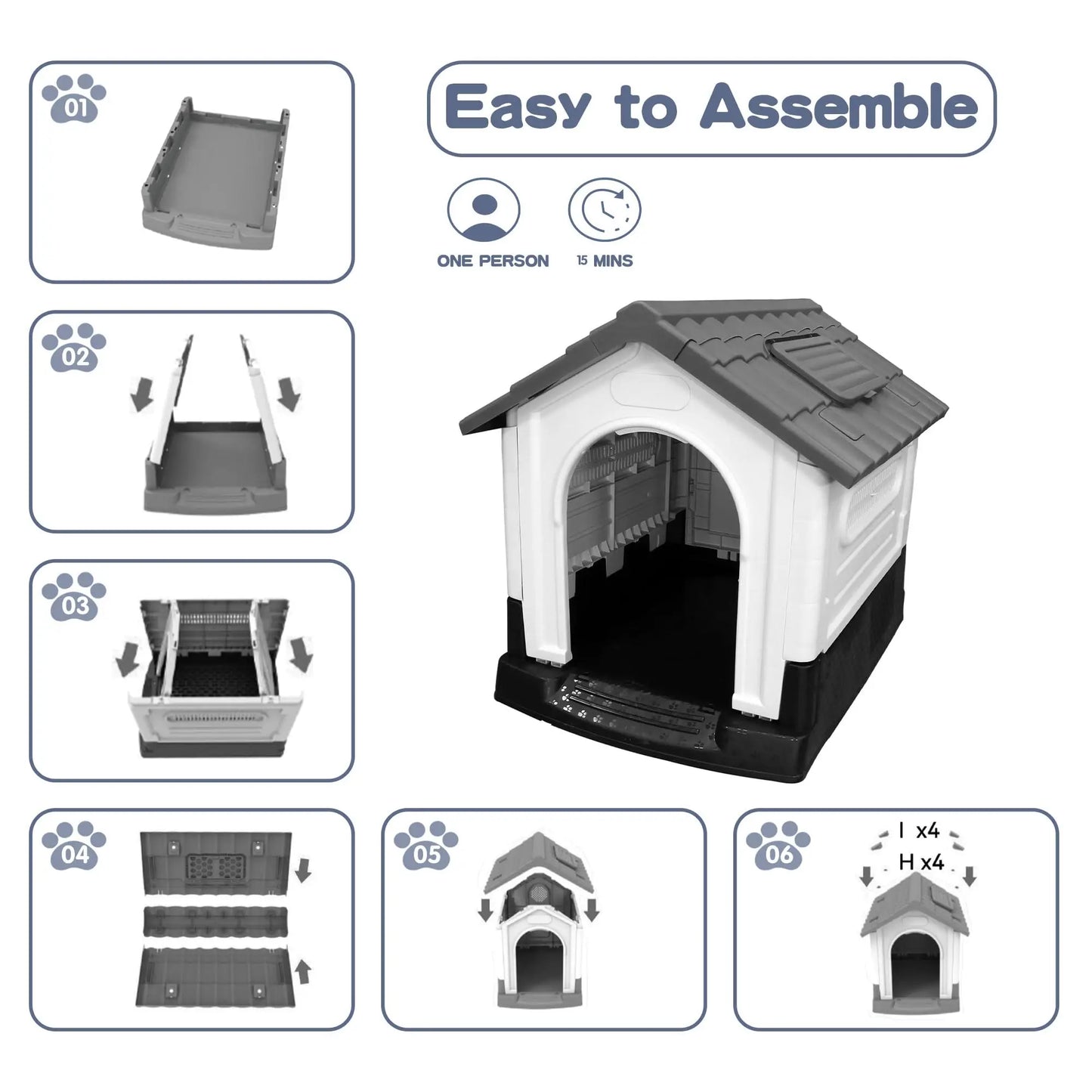 DishyKooker Waterproof Outdoor Dog House With Ventilation