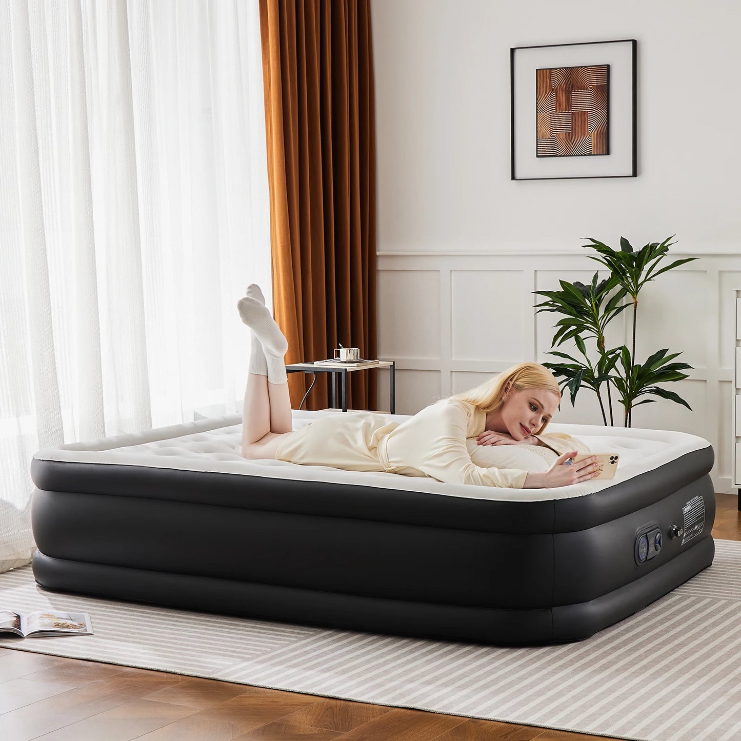 JHK Air Mattress Non Slip Bottom With 660 Lb Capacity