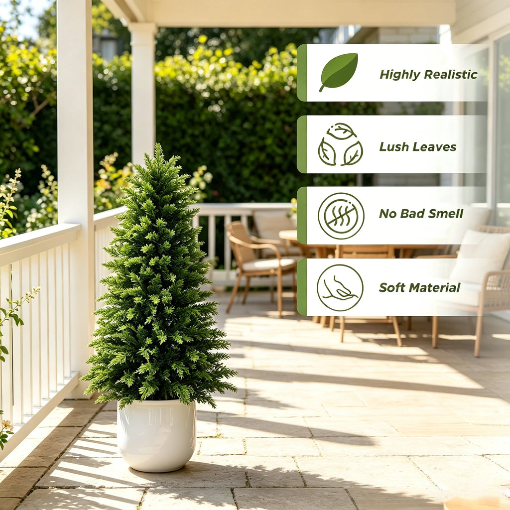 UV Resistant Artificial Cedar Topiary Trees