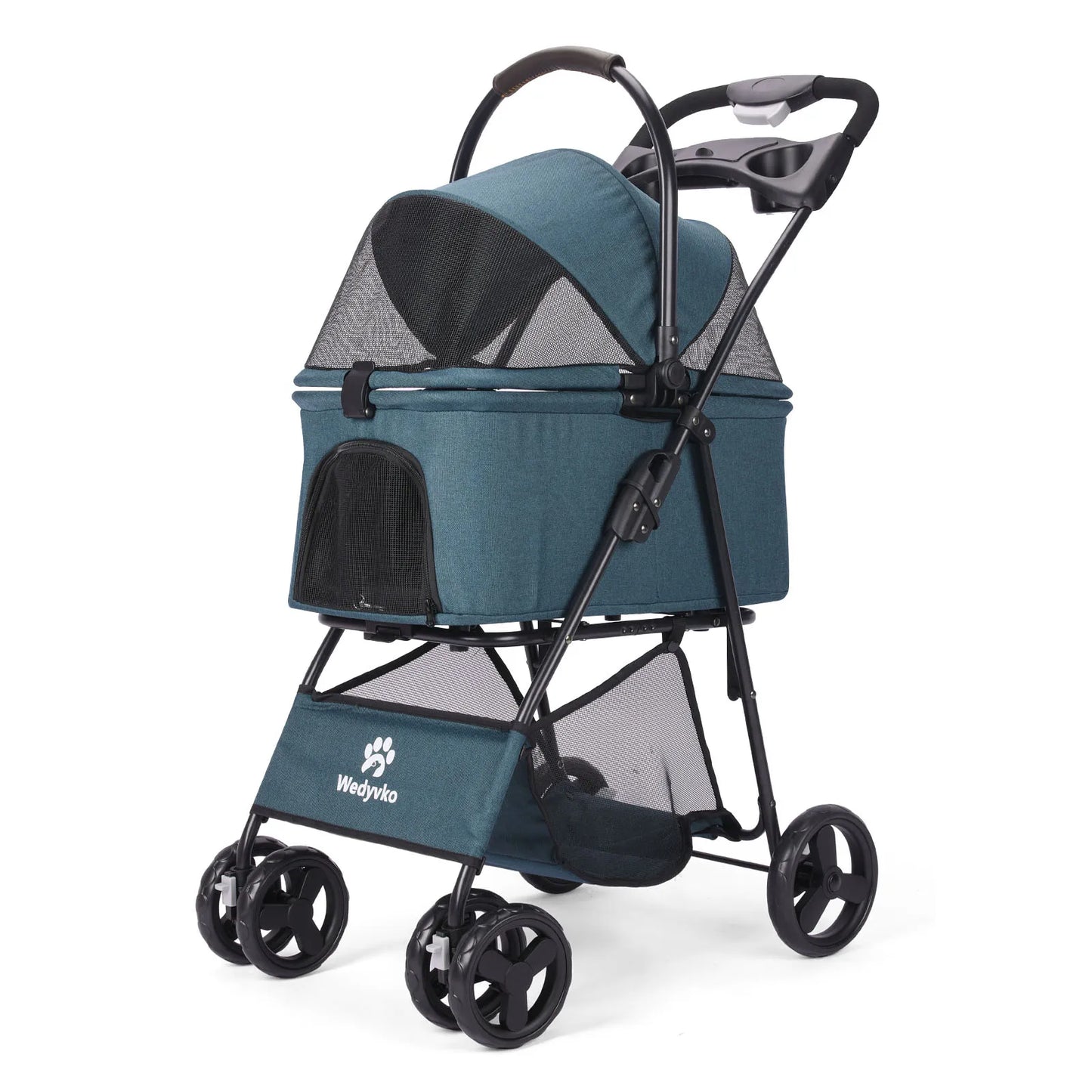 Pet Stroller With Removable Carrier For Dogs And Cats
