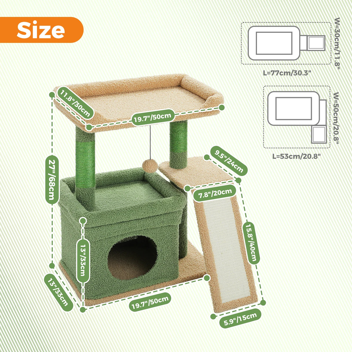 Small Indoor Cat Tree with Condo