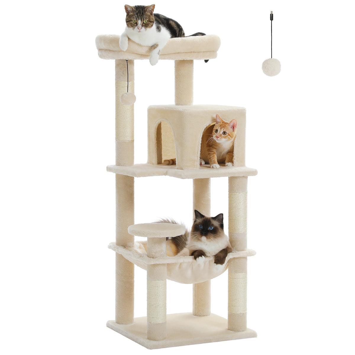 Petepela 5-Level Metal Frame Cat Tower With Large Hammock