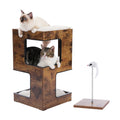 PAWZ Road Wood Cat Condo House Bed With Removable Mats Pet and Home Outlet