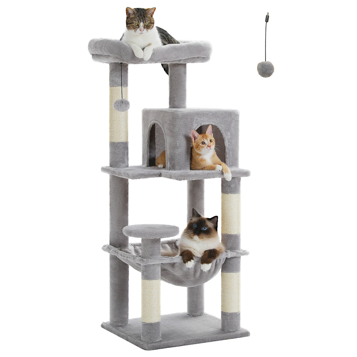 Petepela 5-Level Metal Frame Cat Tower With Large Hammock