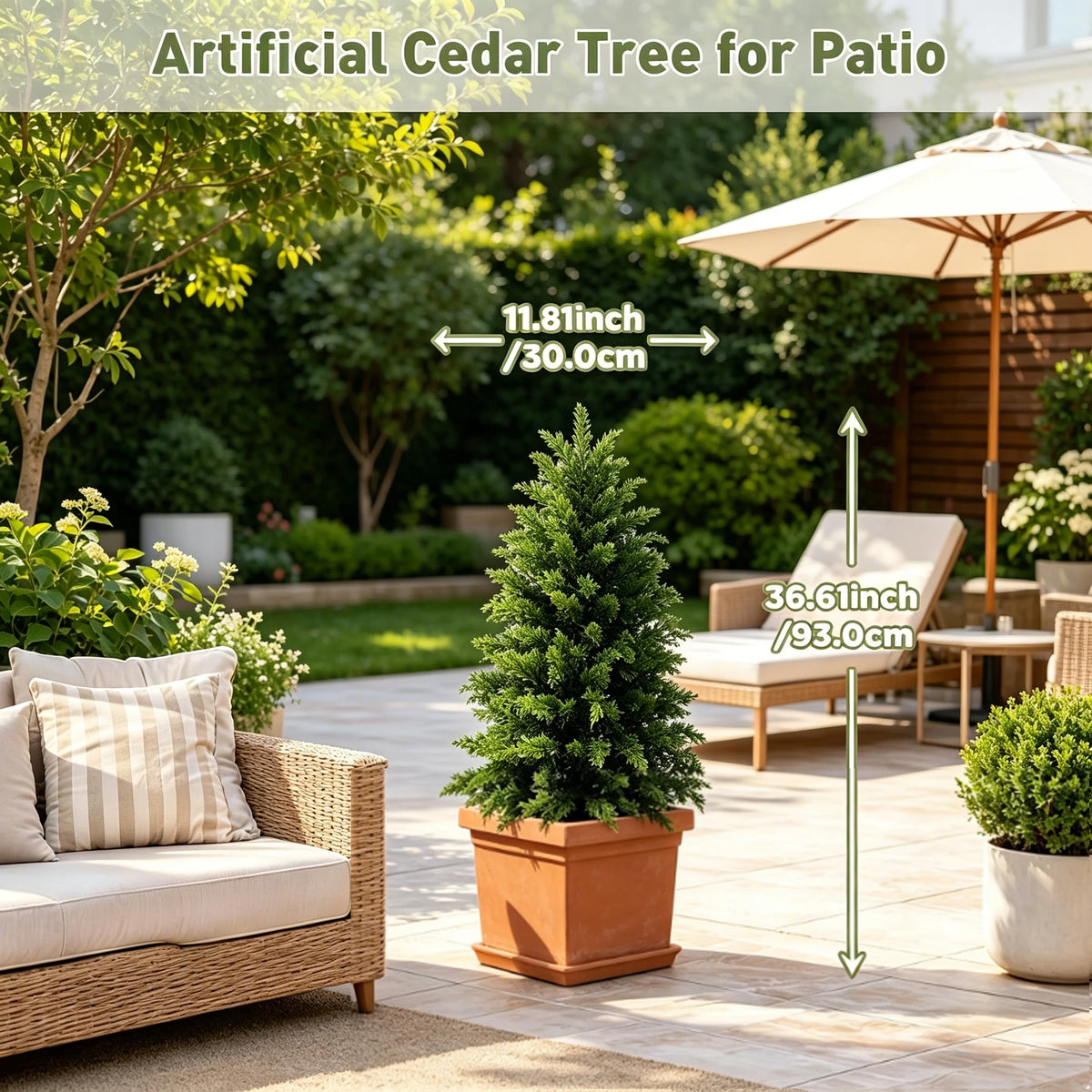 UV Resistant Artificial Cedar Topiary Trees