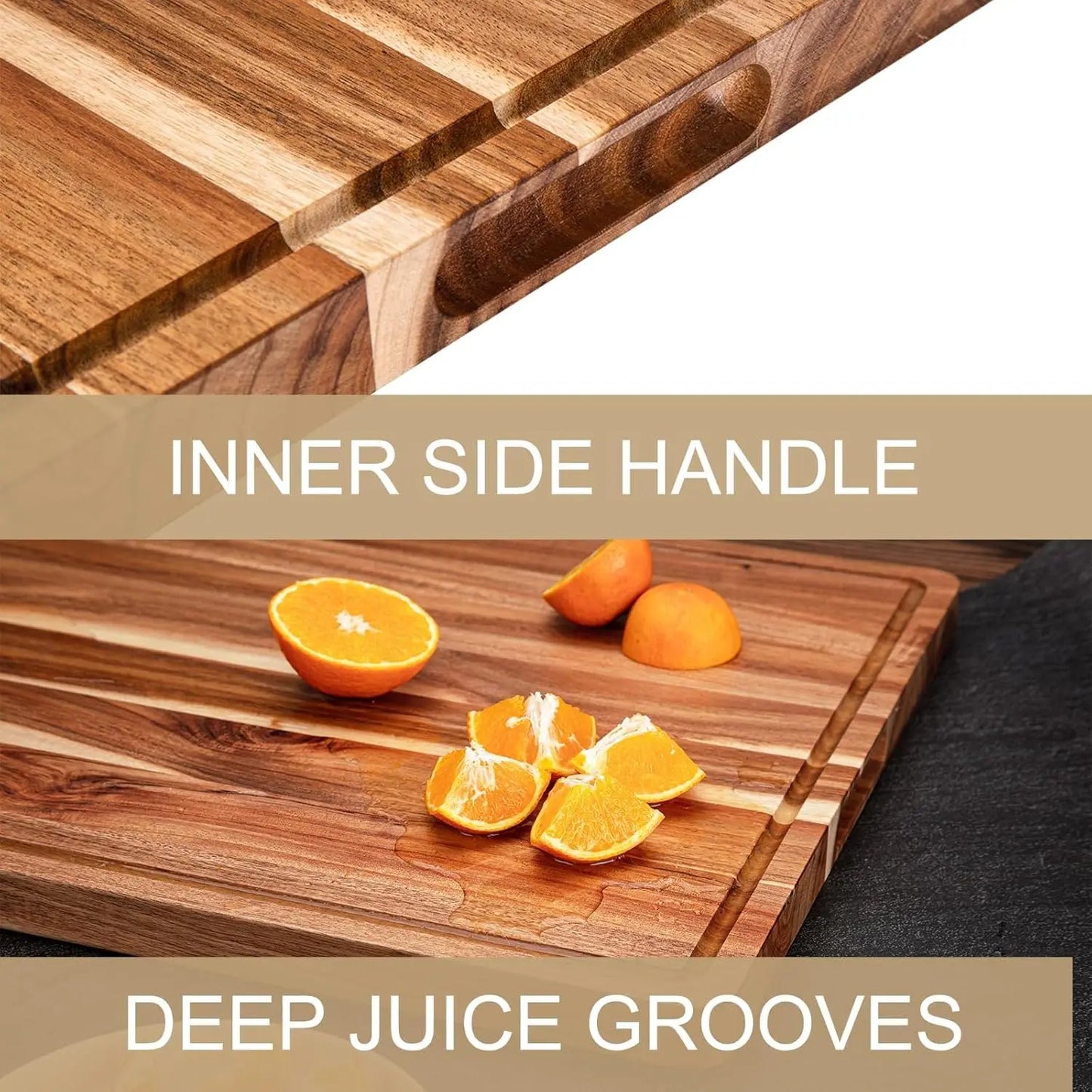 TWISTER.CK Reversible Kitchen Wood Cutting Board With Juice Groove