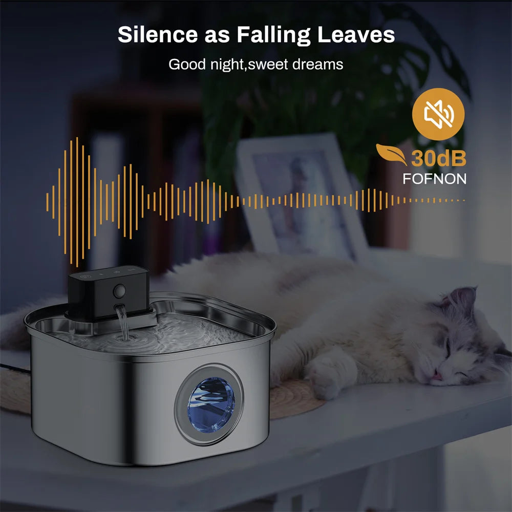 Weomg Rechargeable Stainless Steel Pet Water Fountain