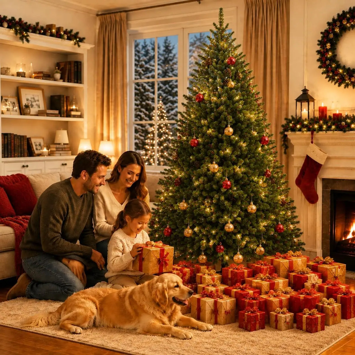6/4.5/7.5ft Christmas Tree Green Thick and Dense Pine Needle PVC Artifical Christmas Tree with Metal Stand and Dual Color LED Lights Holiday Decoration  for Home Office Party Pet and Home Outlet
