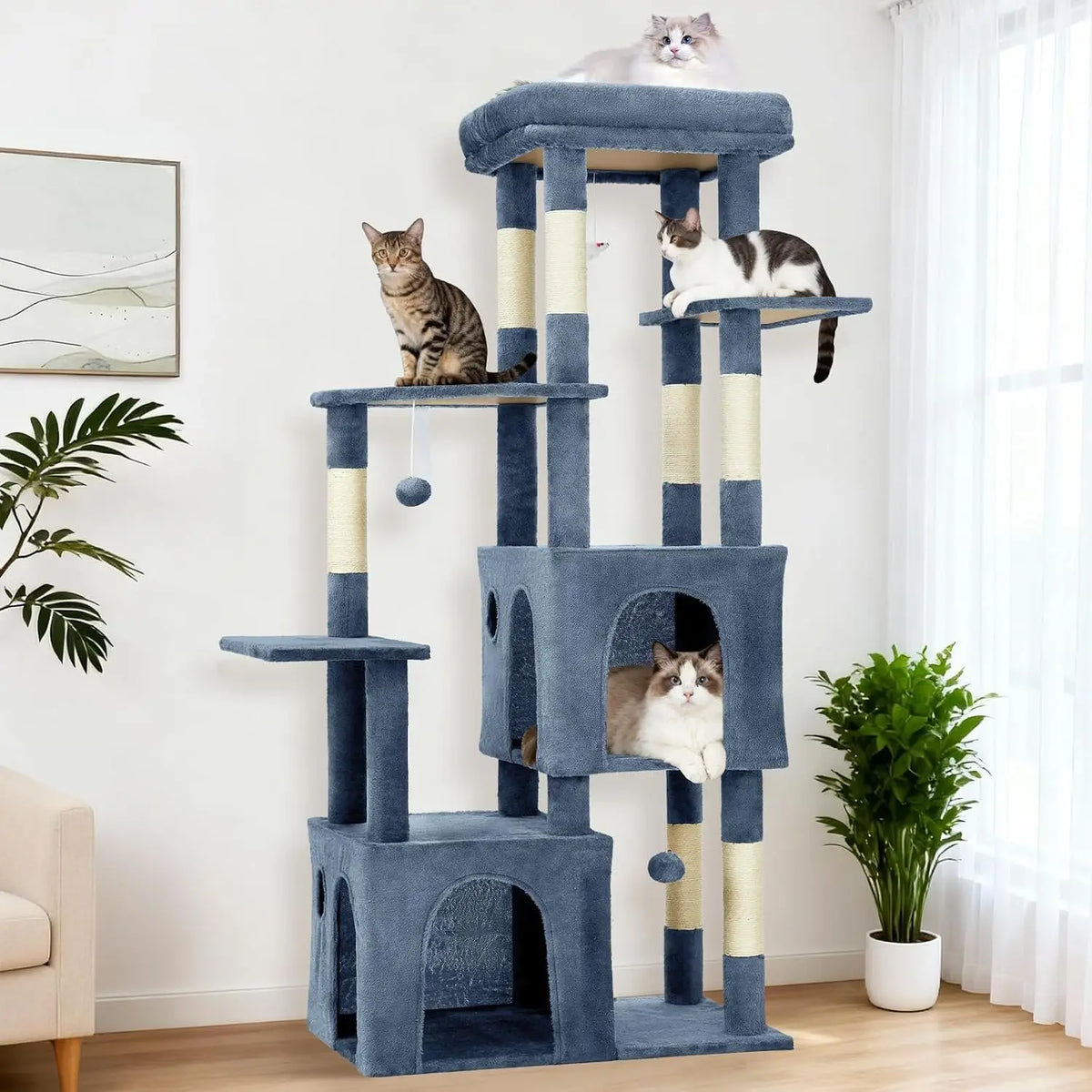 Multi Level Cat Tree With Scratching Posts And Cat Condos