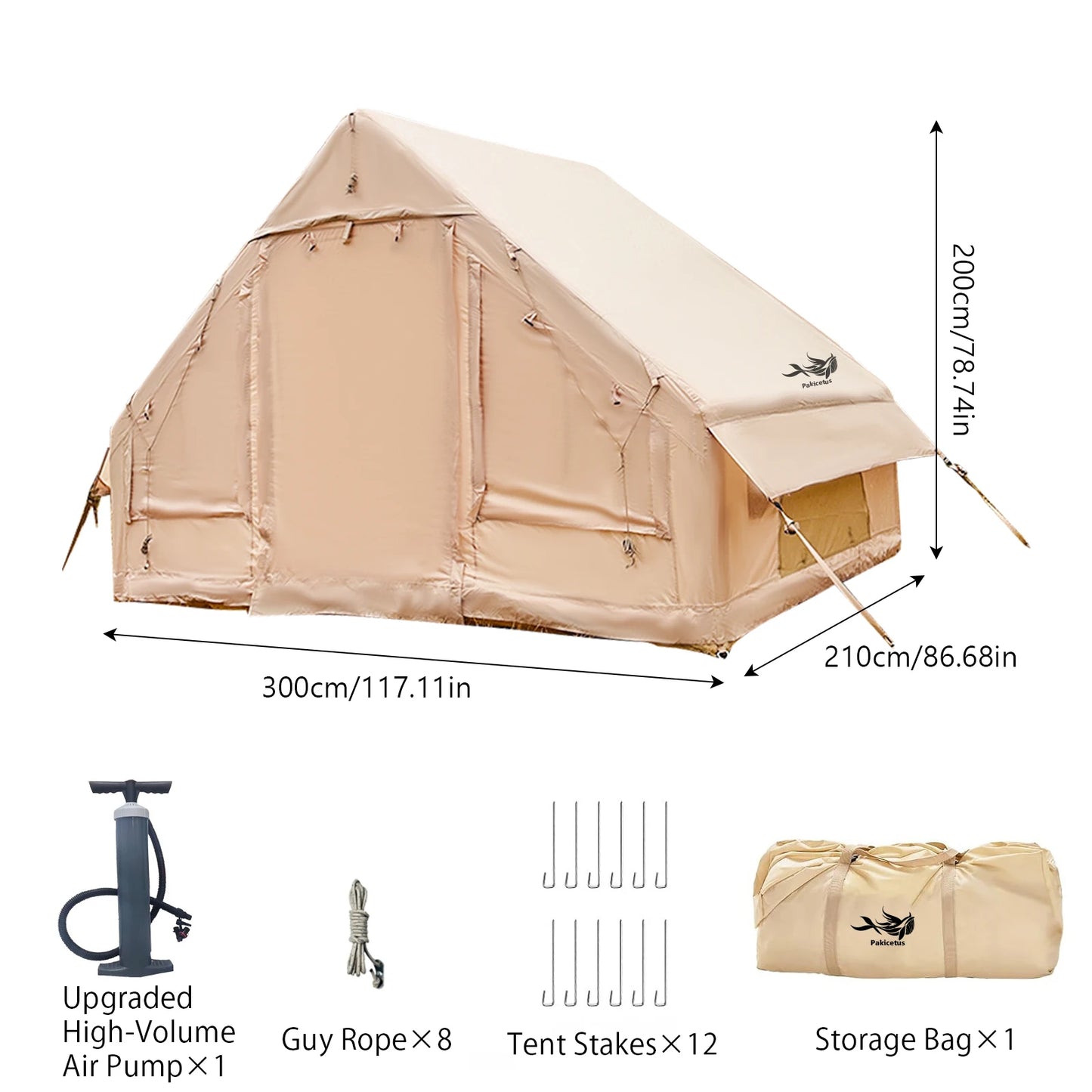 Pakicetus Inflatable Tent With Skylight For Family Use