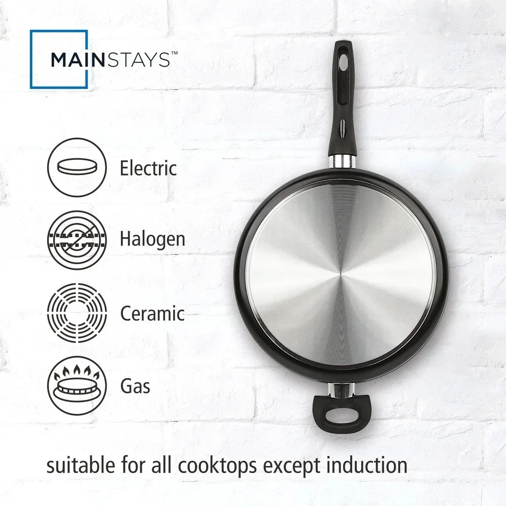 Non-Stick Jumbo Cooker Glass Lid Dishwasher Safe Cool-Touch Handle