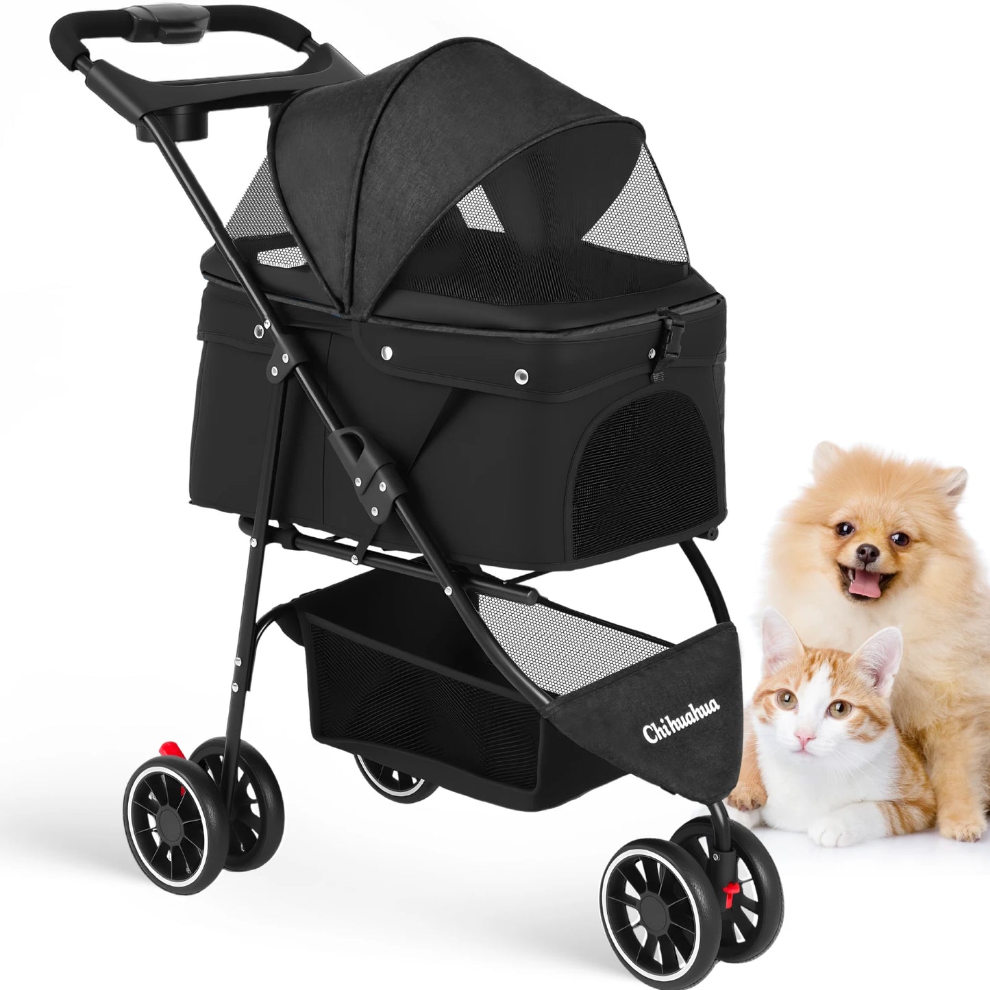 CHIHUAHUA 3-Wheel Pet Stroller For Small And Medium Cats Dogs