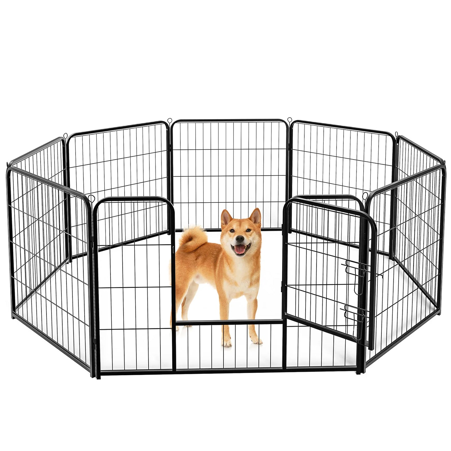 JHK Metal Dog Playpen Fence For Indoor Outdoor Use