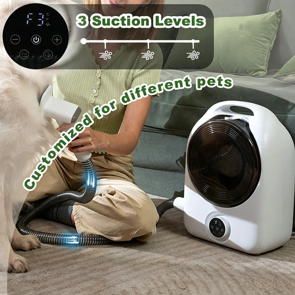 5-in-1 Pet Grooming Kit Professional Dog Hair Clipper Vacuum Dryer Low Noise Pet Grooming Trimmer Set with Multi Tools Professional Pet Grooming Vacuum Kit for Dogs Cats Hair Shedding Cleaning Pet and Home Outlet
