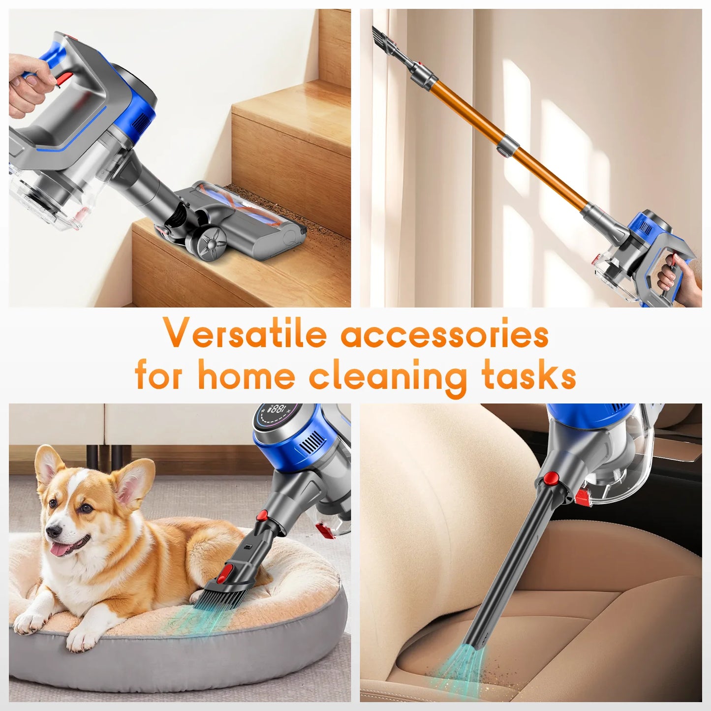 Honki Cordless Wet Dry Vacuum Cleaner With LED Suction