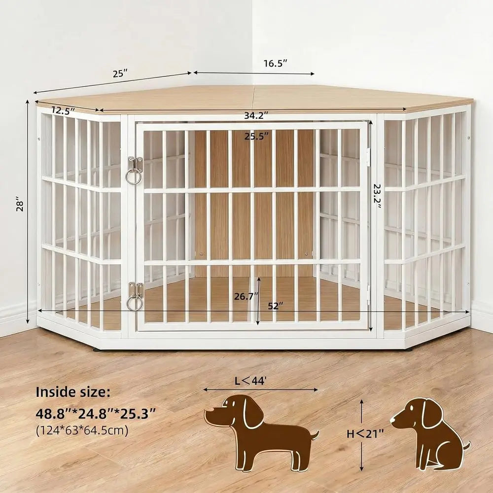 52-Inch Furniture-Style Dog Crate End Table with Double Latches Pet and Home Outlet