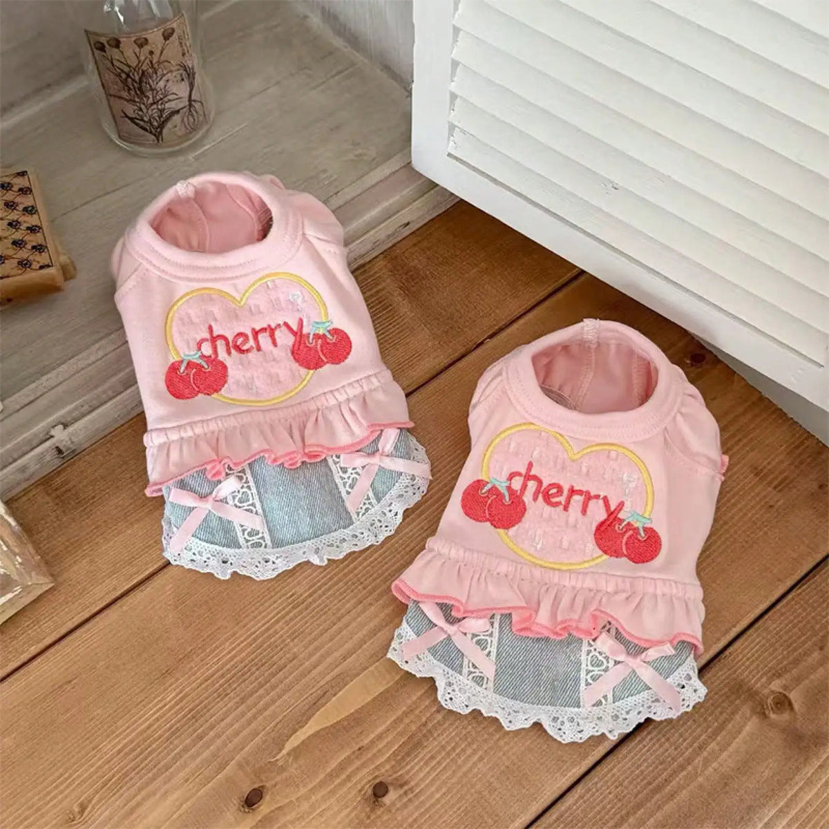 Small Dog Denim Skirt Vest Outfit Spring Pet Clothes Walking Travel Outdoor Fashion Apparel Pet and Home Outlet
