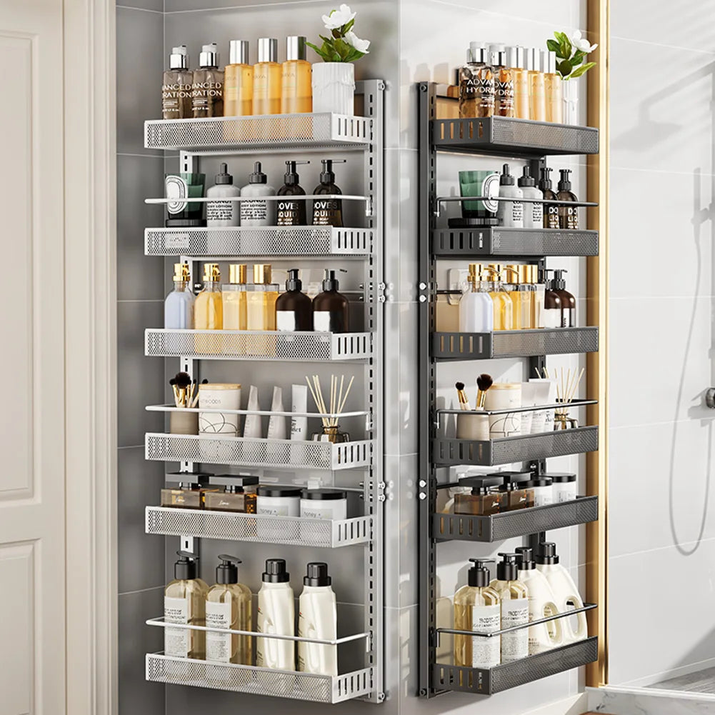 HiMISS Adjustable 6-Level Metal Pantry Organizer For Door Wall Mount