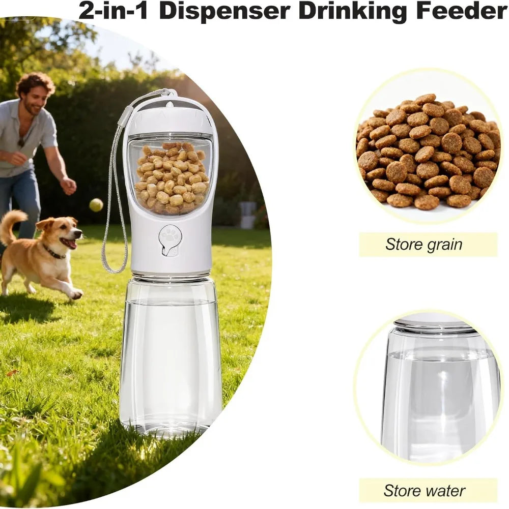 2-in-1 Portable Dog Water Bottle And Food Container BPA Free