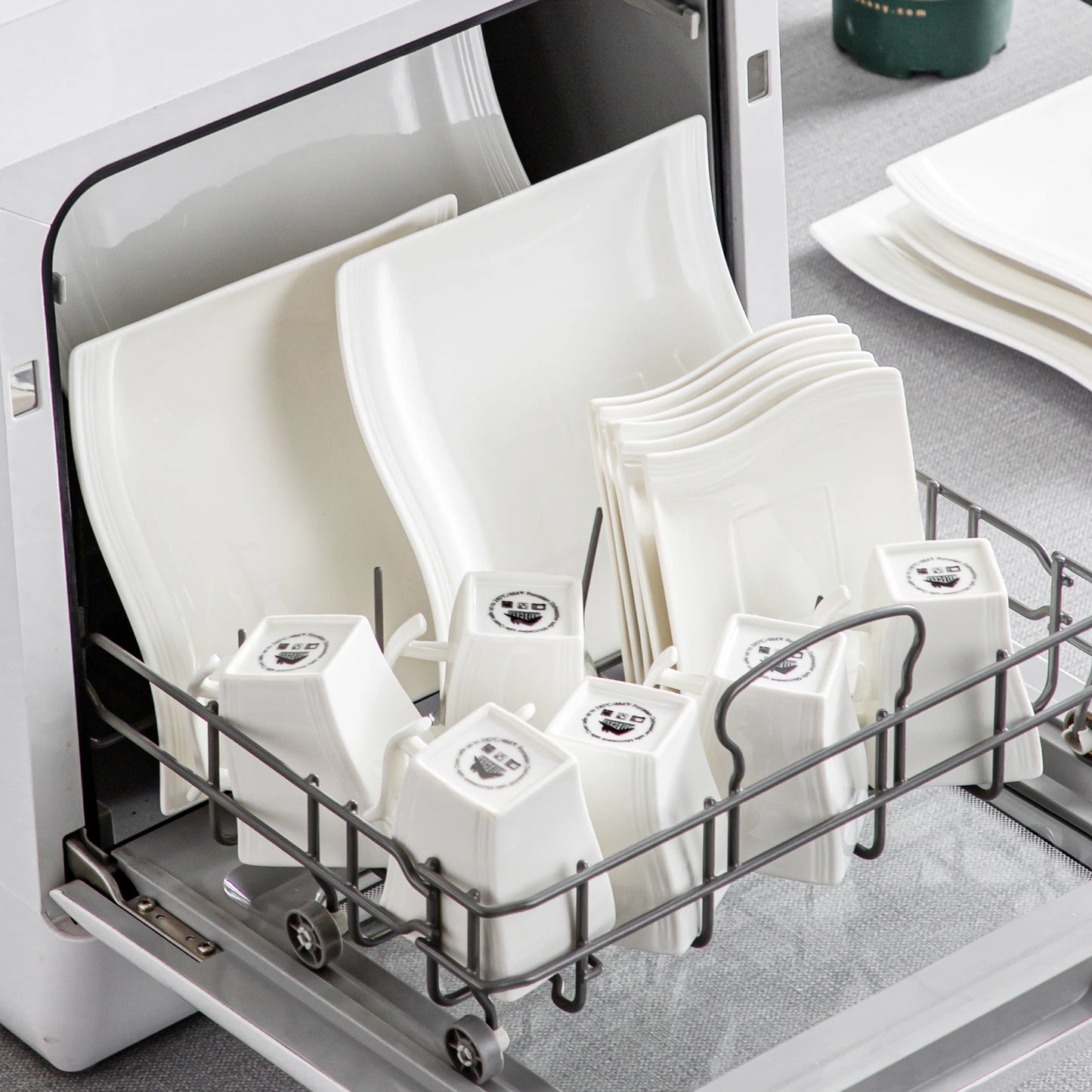 MALACASA Flora White Porcelain Dinnerware Set For 12 People
