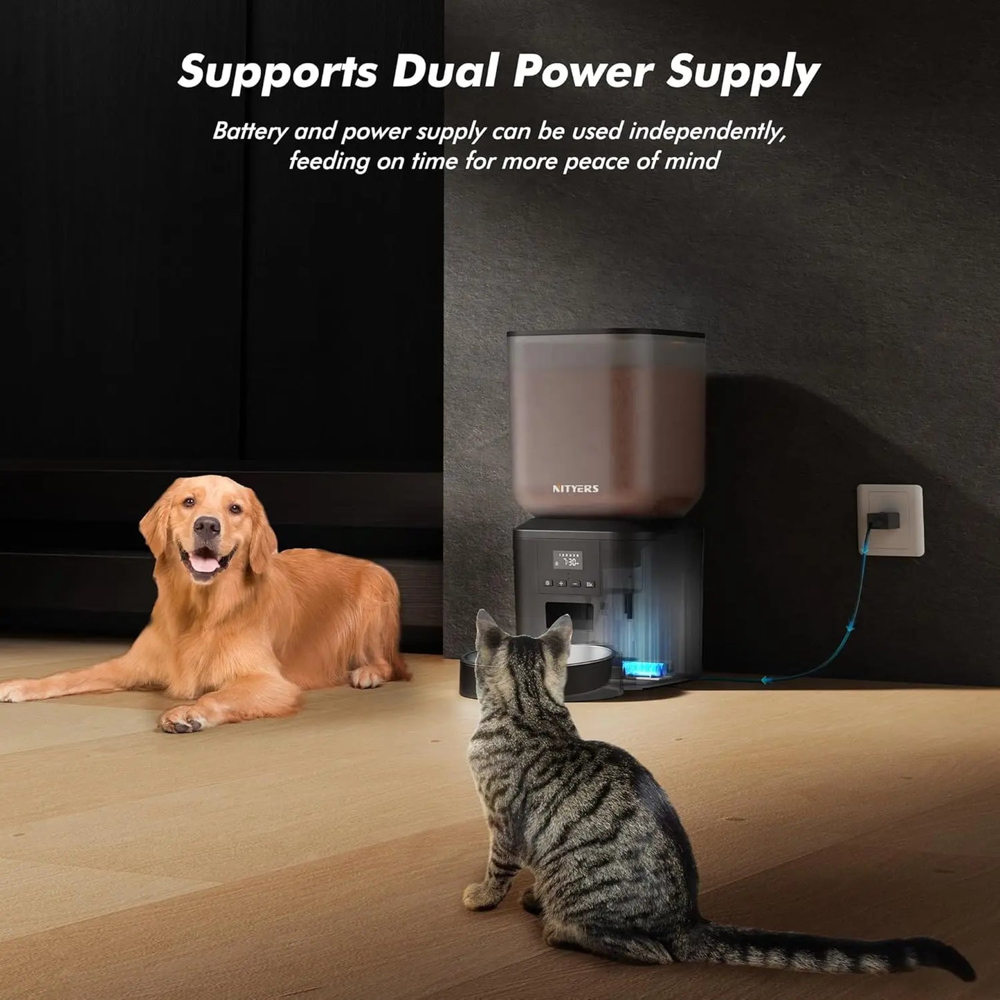 Nityers Automatic Pet Feeder With Voice Recorder And Key Control