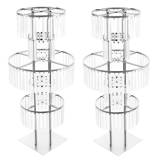 5 Tier Wedding Flower Stand Acrylic Crystal Centerpiece Display Rack
