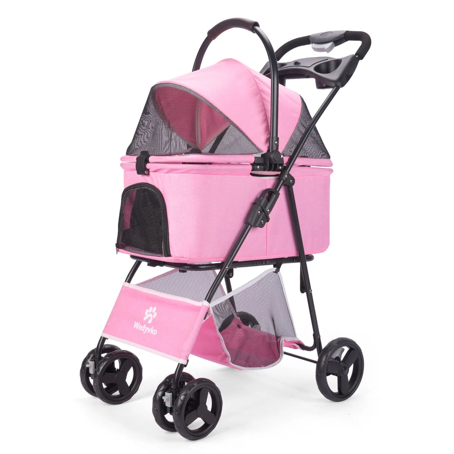 Pet Stroller With Removable Carrier For Dogs And Cats
