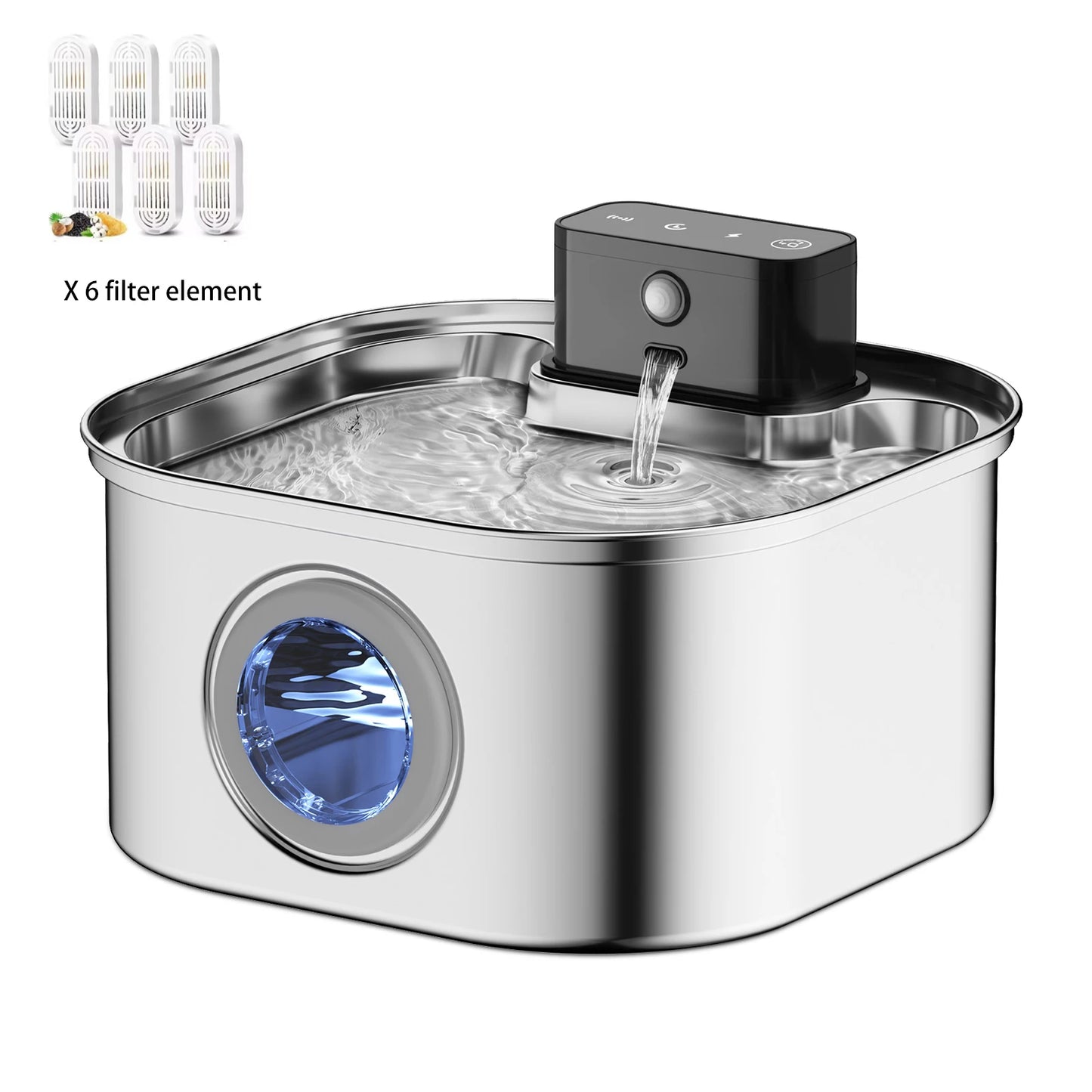 Weomg Rechargeable Stainless Steel Pet Water Fountain
