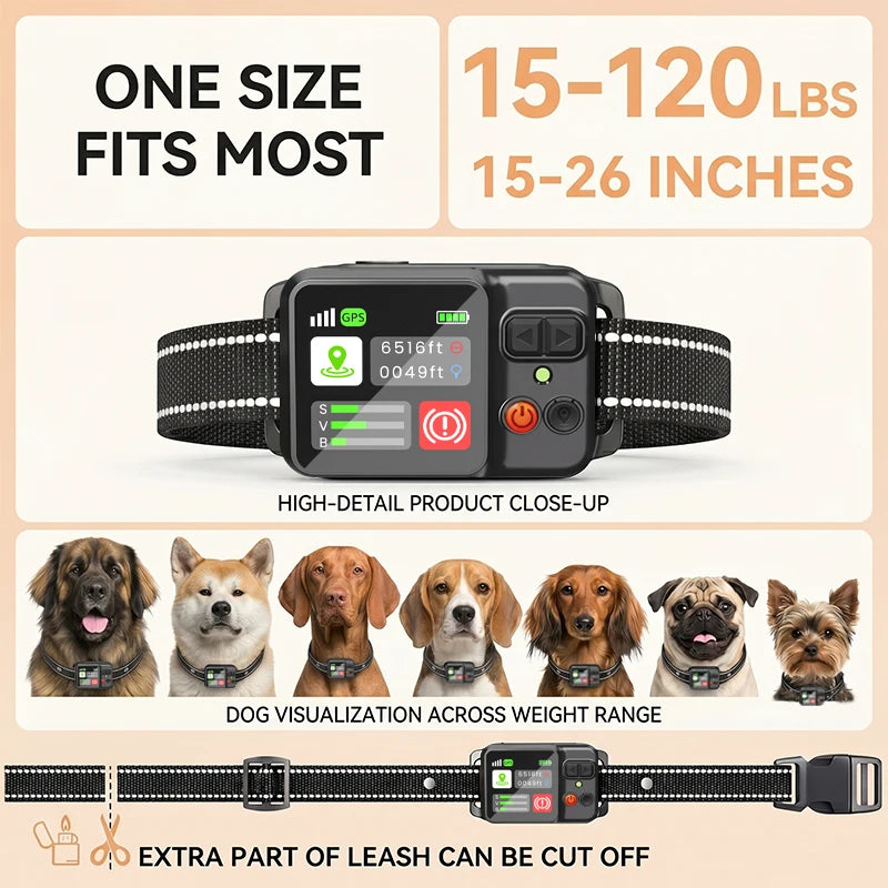 Dog Electronic Fence System Outdoor GPS Fencing Waterproof Training Collar