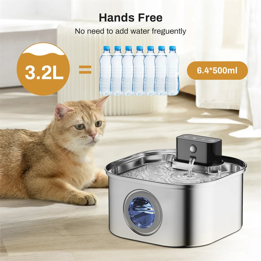 Weomg Rechargeable Stainless Steel Pet Water Fountain