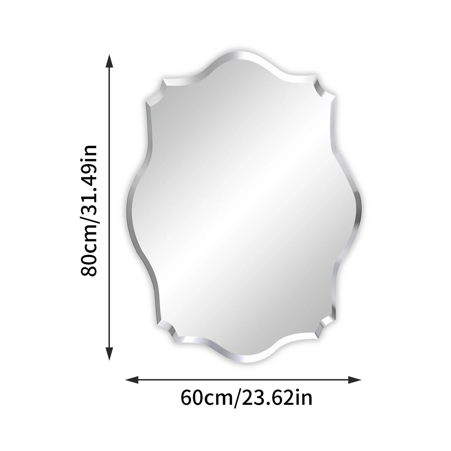 Wisfor Scalloped Beveled Wall Mirror For Modern Bathroom Decor