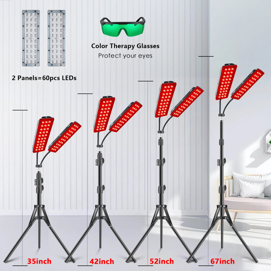 Astarexin Red Light Therapy Panel, 660nm & 850nm Dual-head Infrared LED Light Lamps for Full Body Use, Home Light Device for Face, Body & Daily Wellness Pet and Home Outlet