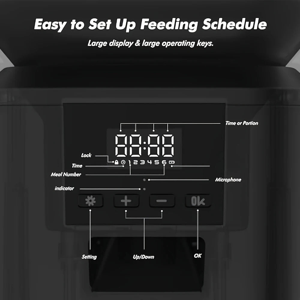 Nityers Automatic Cat Feeder With Key Control And Voice Recorder Pet and Home Outlet