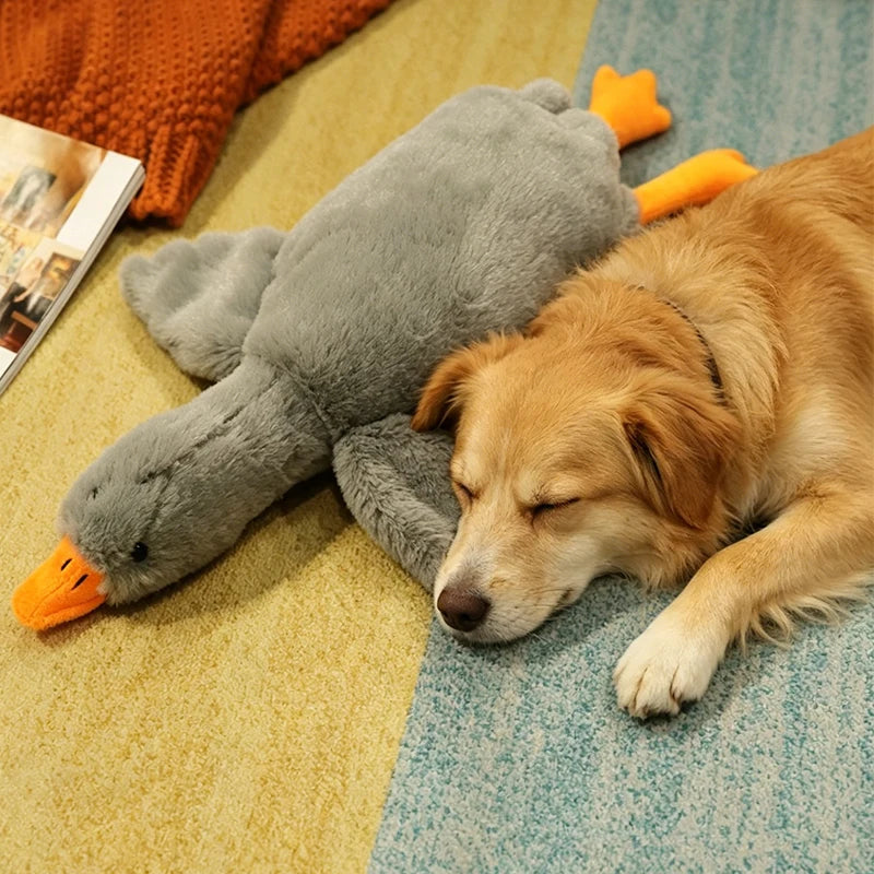 Soft Fleece Goose Plush Toy Relaxing Pet Companion Pillow