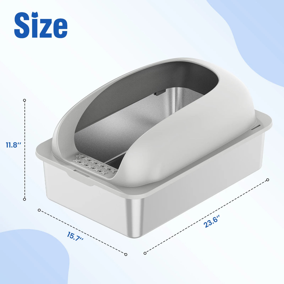 Stainless Steel Cat Litter Box with Lid