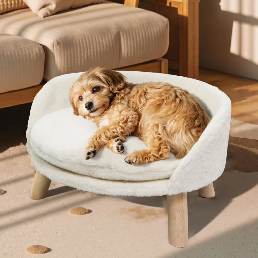 Borwart Elevated Pet Sofa Bed With Removable Padded Cushion