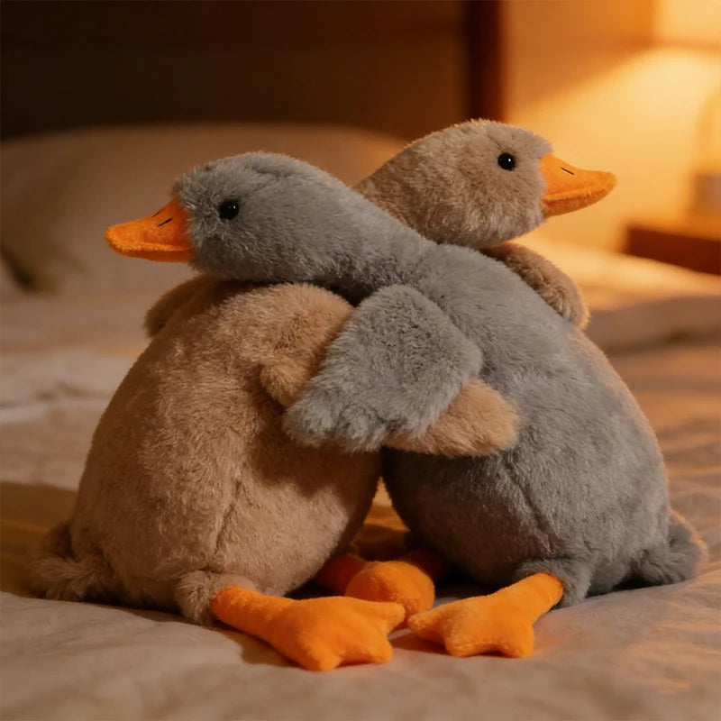 Soft Fleece Goose Plush Toy Relaxing Pet Companion Pillow