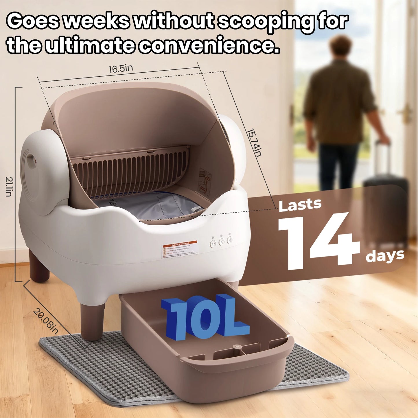 Automatic Self Cleaning Cat Litter Box With App Control