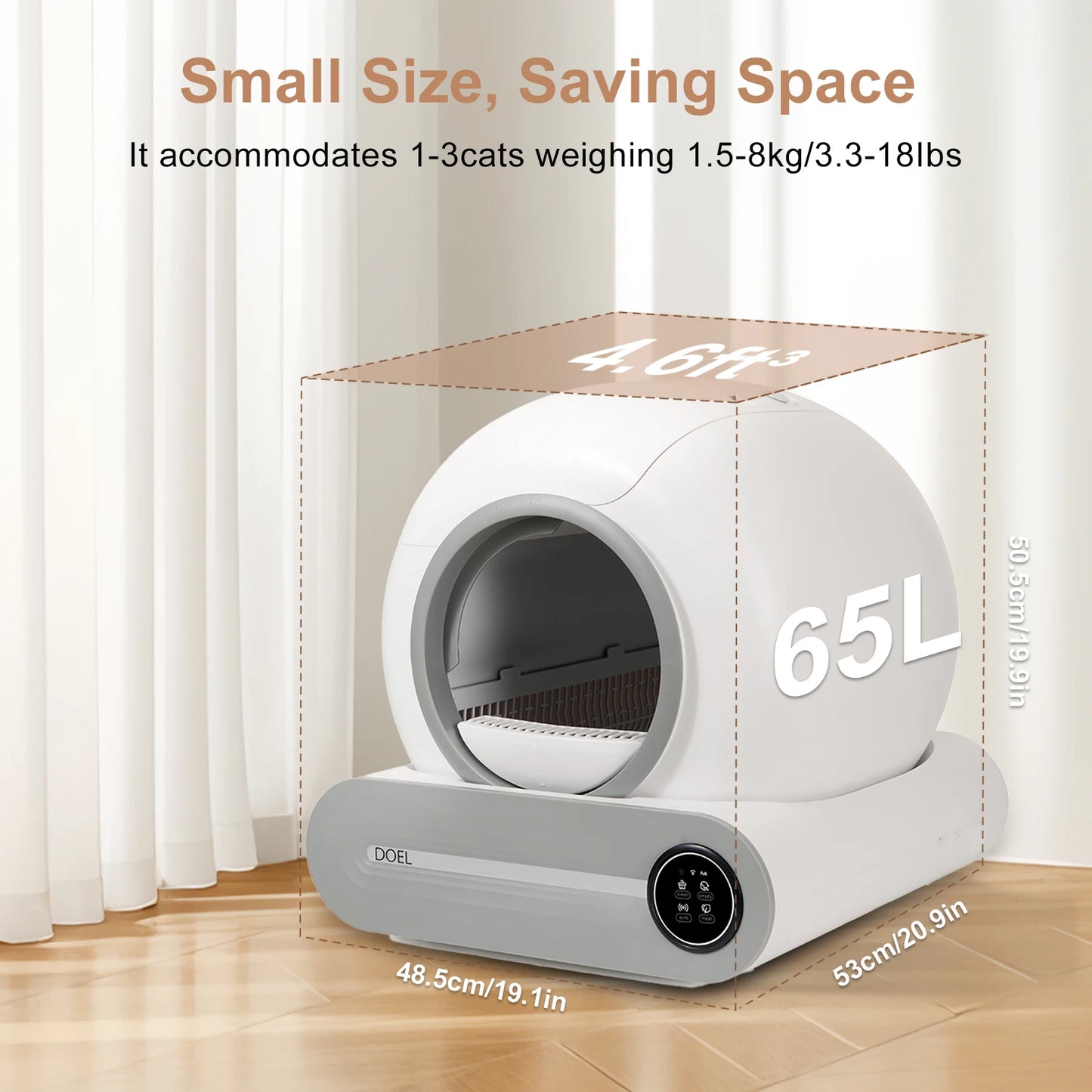 DOEL Automatic Smart Self Cleaning Cat Litter Box App Control