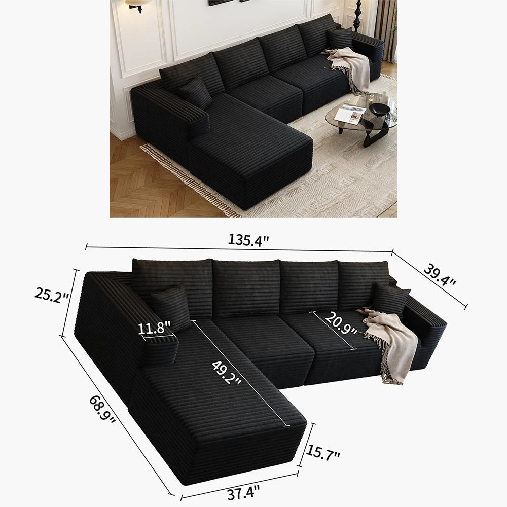 YQXH Cloud Modular Sectional Sofa With Plush Memory Foam
