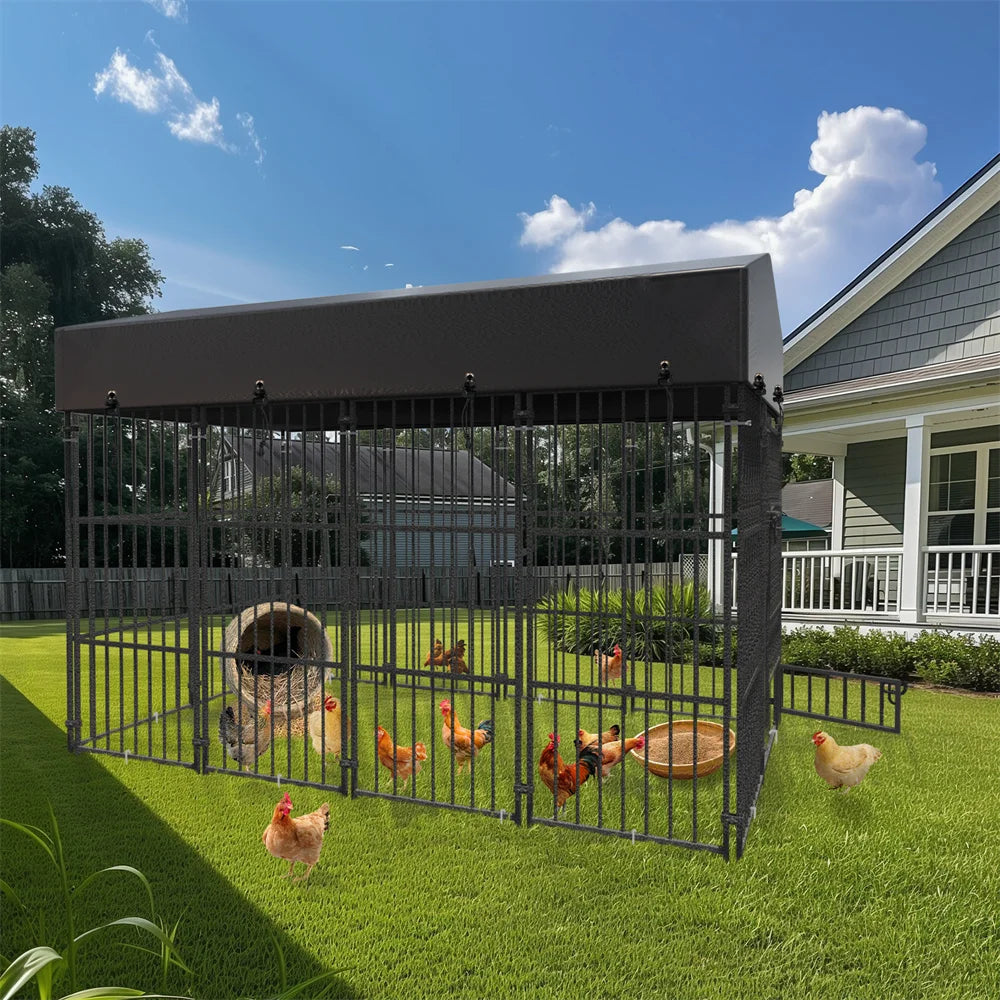 Borwart Heavy Duty Welded Metal Dog Kennel With Roof Cover
