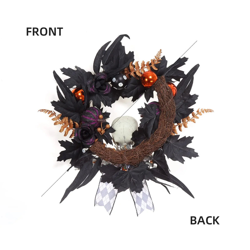 2026 Halloween Wreaths for Front Door, 20" Gothic Skeleton Wreath Pet and Home Outlet