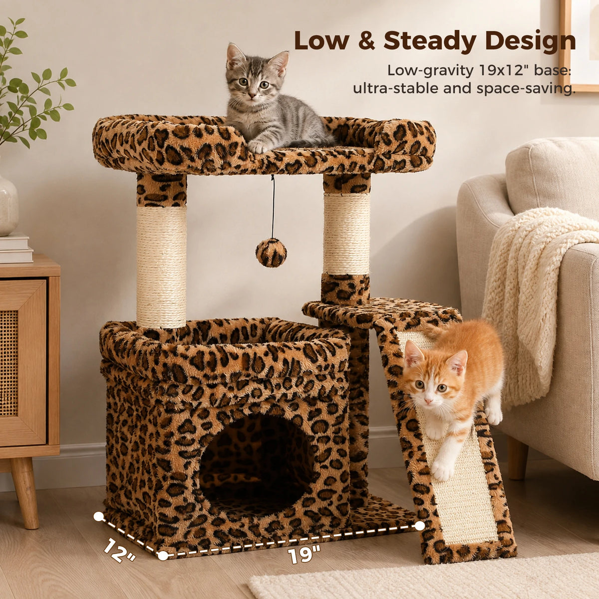 Small Indoor Cat Tree with Condo