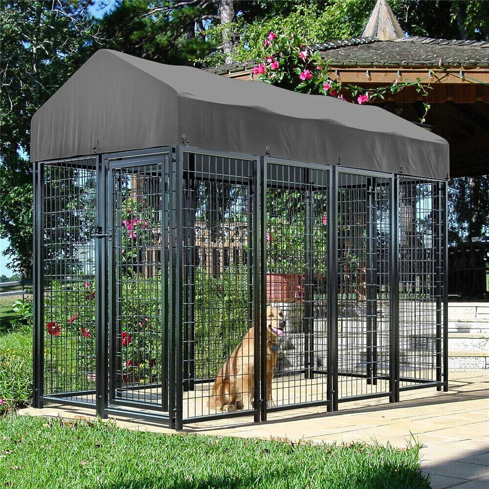 Borwart Heavy Duty Welded Metal Dog Kennel With Roof Cover
