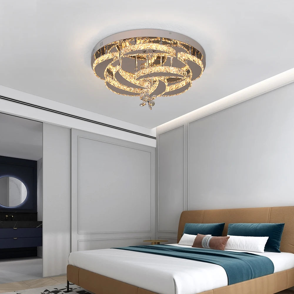 GreeLustr Crystal Led Ceiling Chandelier For Living Dining Room