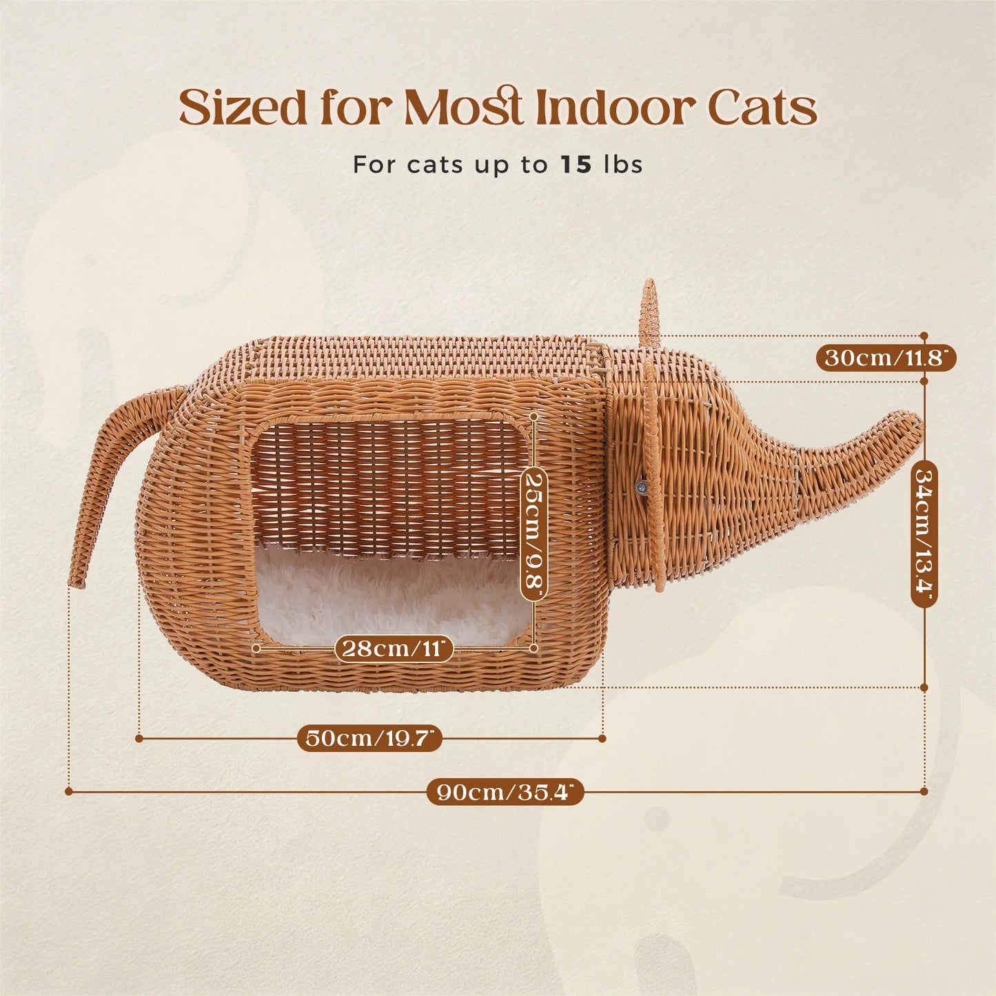 PAWZ Road CN Elephant Cat Condo With Plush Cushion