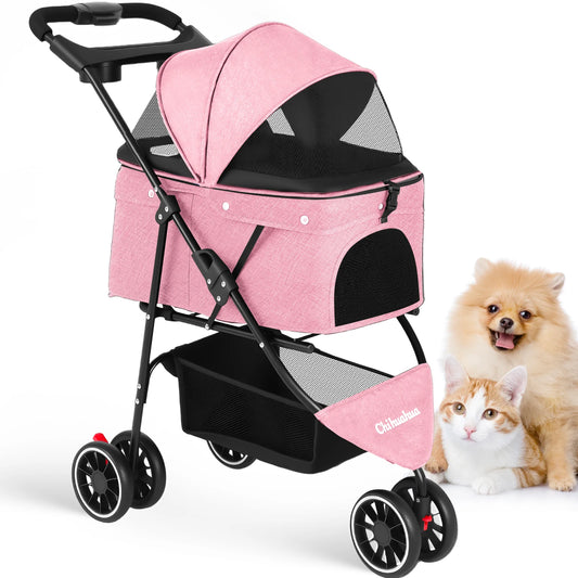 CHIHUAHUA 3-Wheel Pet Stroller For Small And Medium Cats Dogs
