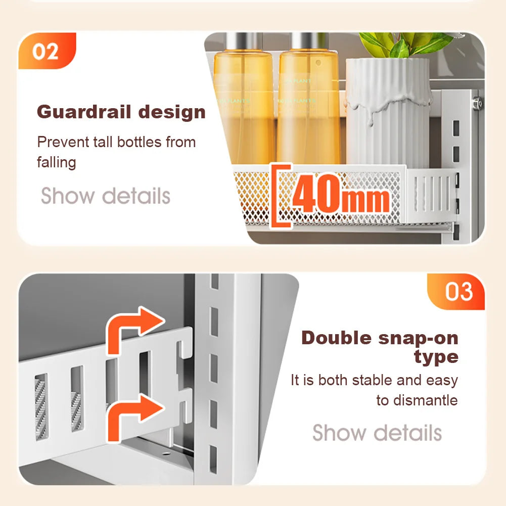 HiMISS Adjustable 6-Level Metal Pantry Organizer For Door Wall Mount