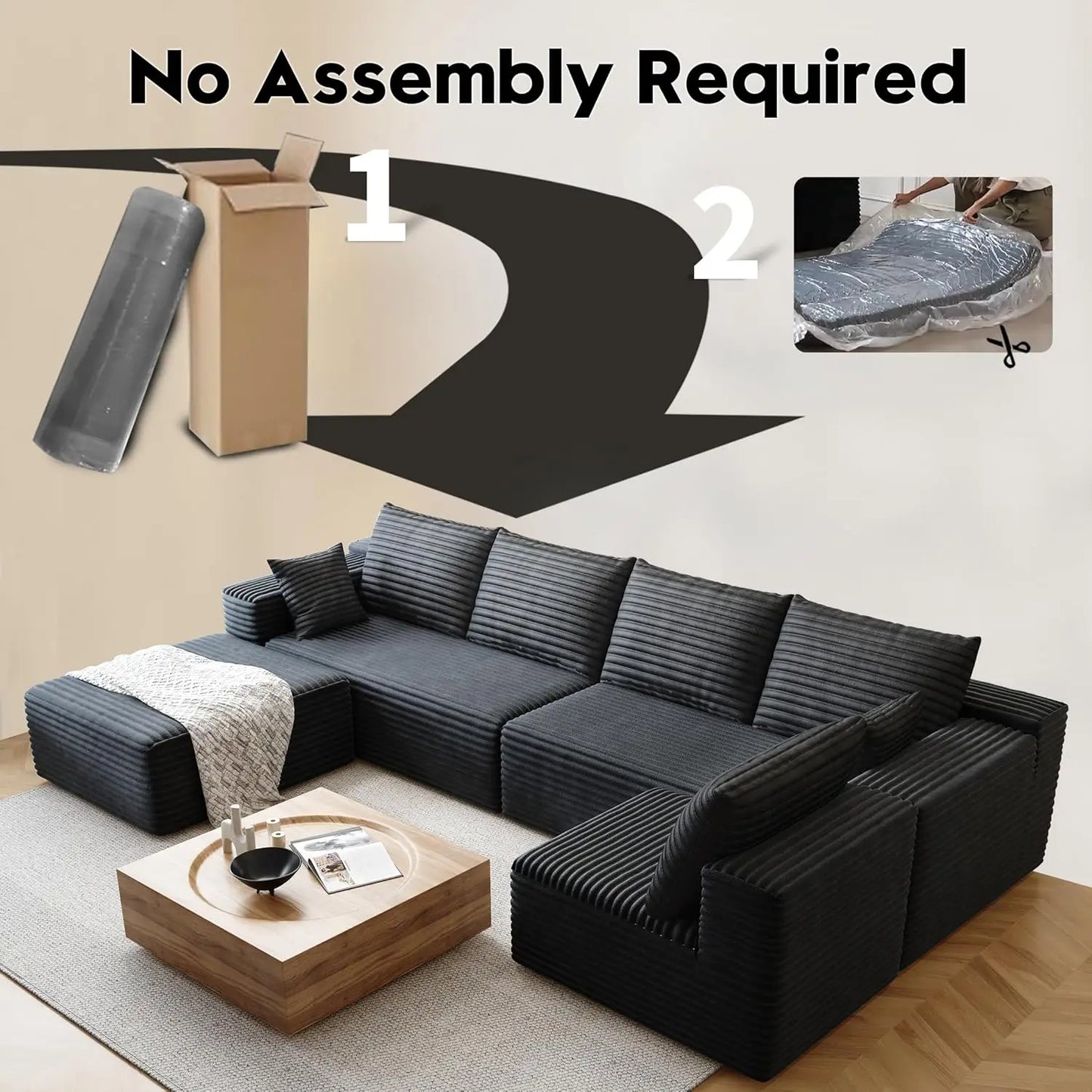 YQXH Cloud Modular Sectional Sofa With Plush Memory Foam